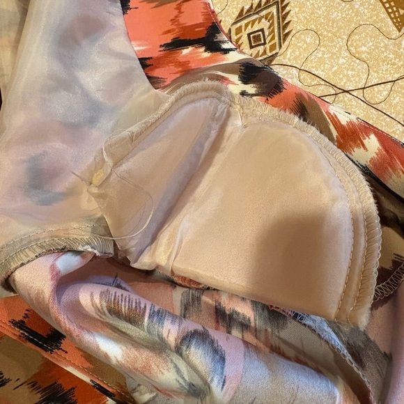 Dressbarn Open front Women's Abstract print Jacket 3/4 cuffed sleeves size L - Picture 10 of 10